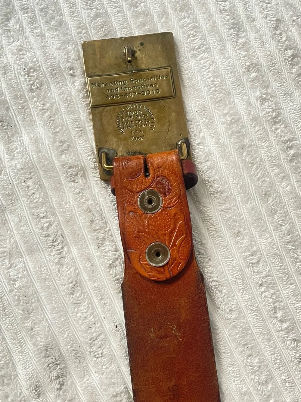 Vintage Joffre Alta Alberta Canada Solid Brass Belt - Picture 3 of 9